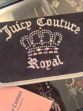 Juicy Couture Black Velvet Royal Rhinestone Crown wallet